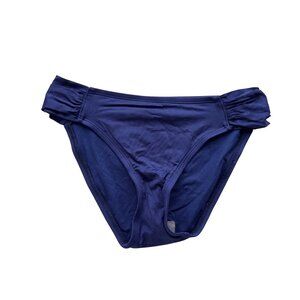 Mossimo Ruched Side Bikini Bottom M NWOT Navy Blue Cheeky Beach Mix Match